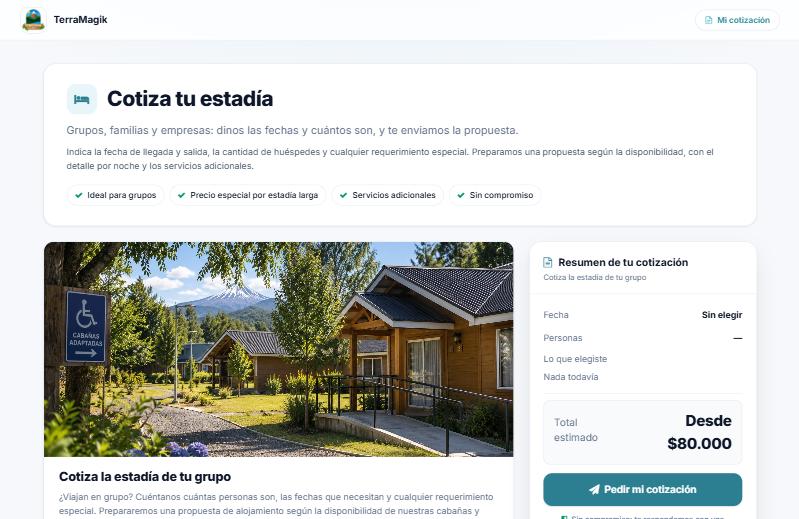 Panel con el resumen de la cotizaci&oacute;n y el bot&oacute;n Pedir mi cotizaci&oacute;n